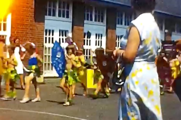 Children in costume during procession at Hayward's Primary School (Folklore Library and Archive)
