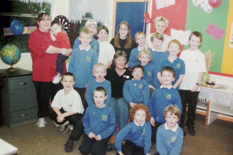 Rose Bilson received good wishes for her 40th birthday from Yeo-Yo's After School Club at Yeoford in February 2003. DSC00373