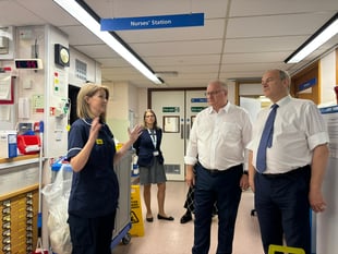 Lib Dem leader visits North Devon's out-of-date hospital