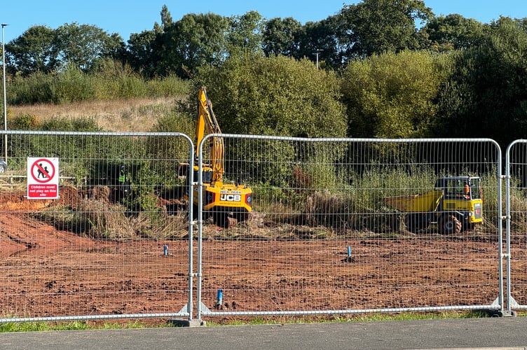 Earth removal taking place on site for Crediton McDonald’s. AQ 4483