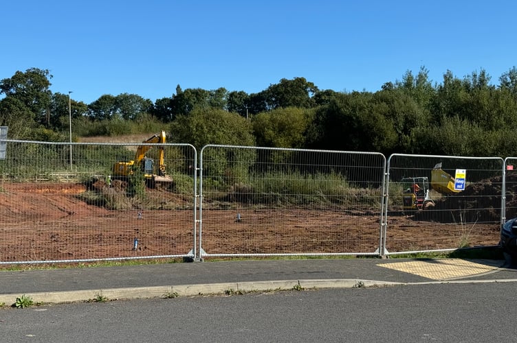 Work taking place on the Crediton McDonald’s restaurant and drive-thru site on land at Joseph Locke Way. AQ 4474