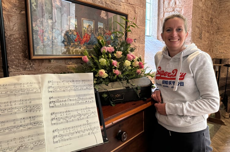 The Gift of Music display by Elsa Dunn at Colebrooke Church Festival.  AQ 3994
