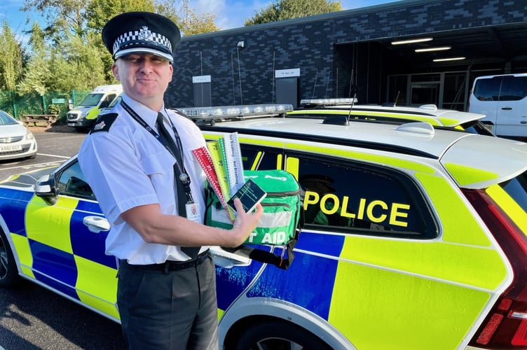 Naloxone will help to safeguard more vulnerable people, pictured Devon and Cornwall Police Superintendent Robert Youngman with the First Aid bag.
