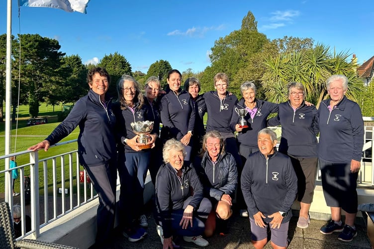 The Okehampton Still Cup and President’s teams with their runner-up trophies.