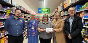Supermarket donates £8,000 to Age Concern Crediton