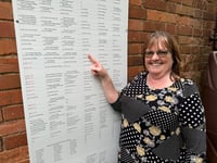 Karen unveiled cemetery board at Tedburn St Mary
