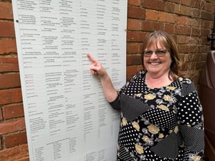 Karen unveiled cemetery board at Tedburn St Mary
