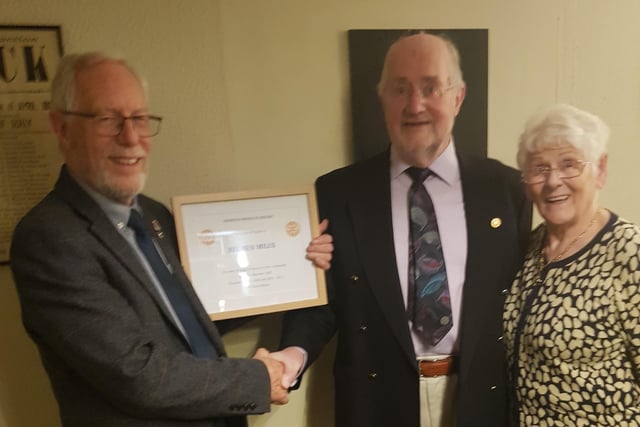 Reuben thanked for long service to Crediton Boniface Rotary
