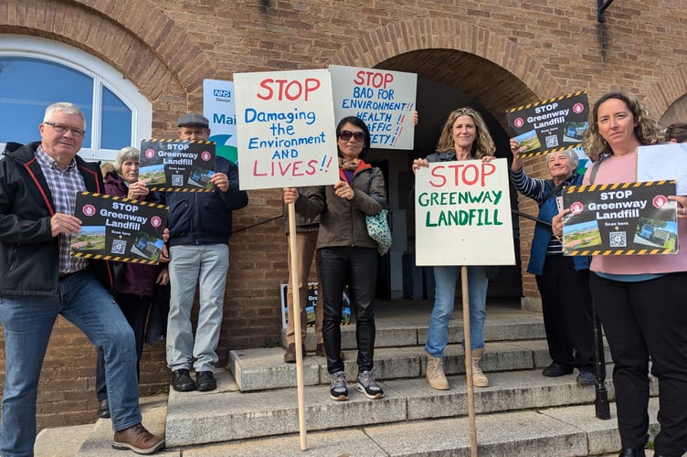 Objectors at County Hall