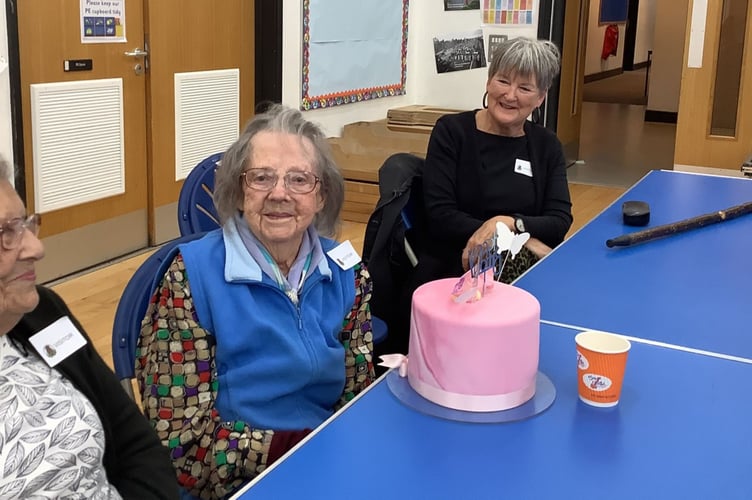 Everyone sang happy birthday to Nora celebrating her 98th birthday