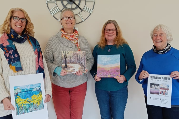 The four artists exhibiting in North Tawton on November 9 and 10, from left, Emmeline Webb, Celia Olsson, Jo Purdue and Janet Jarvis.