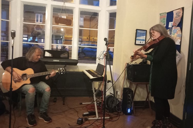 Two of the performers at the Open Mic Night.