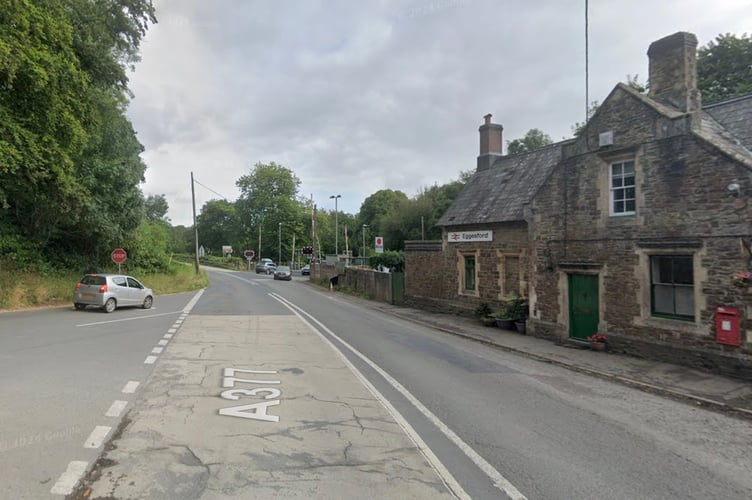 A377 at Eggesford railway station