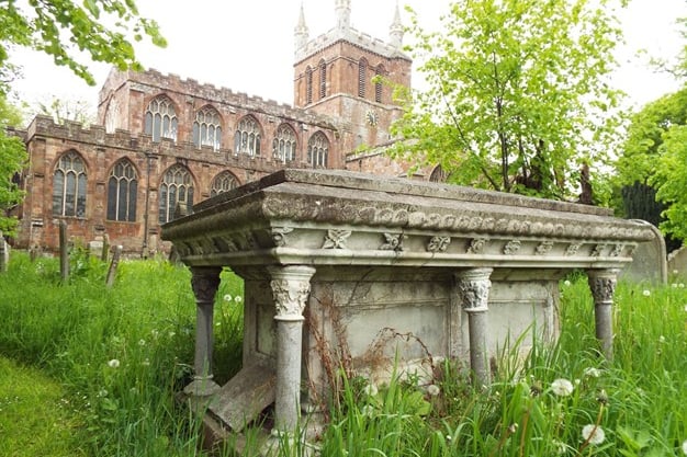 One of the tombs in the churchyard at Crediton Parish Church.