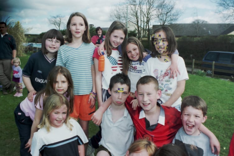 Children at Copplestone held a fun run to raise funds for Cystic Fibrosis Trust in April 2003. DSC01321