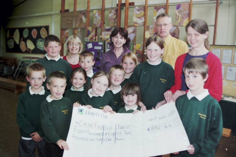 Copplestone School raised £882 for Cystic Fibrosis Trust in April 2003. DSC01232