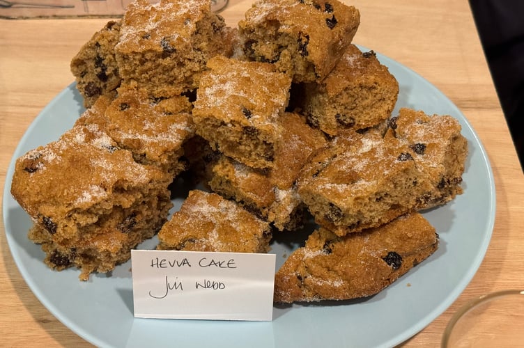 Hevva Cake made by Jill Webb can be found on page 99 in ‘A Taste of Sandford’.  AQ 6715
