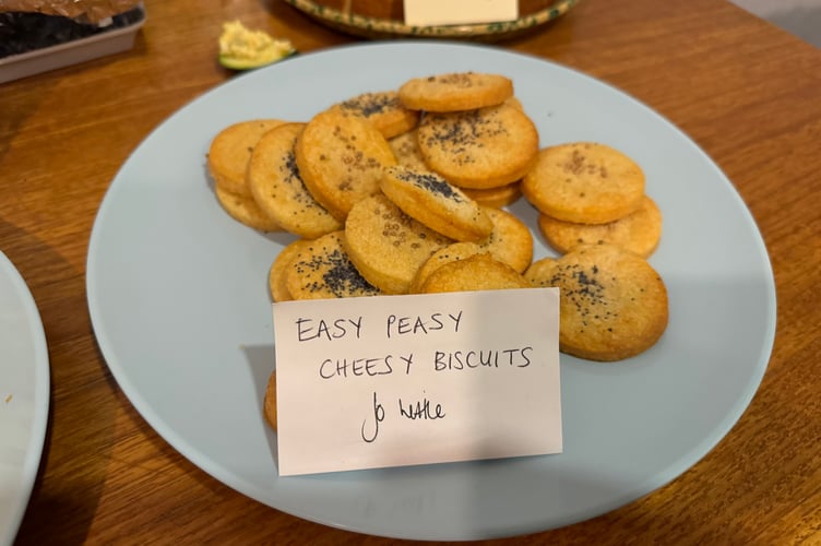 Easy Peasy Cheesy Biscuits made by Jo Little could be sampled at the book launch.  AQ 6710
