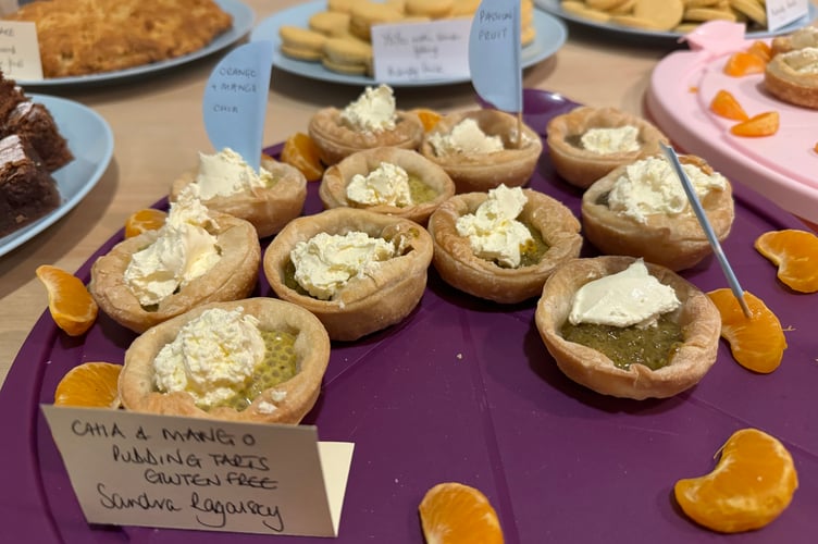 Chia and Mango Pudding Tarts made by Sandra Ragalsky could be sampled at the book launch.  AQ 6711
