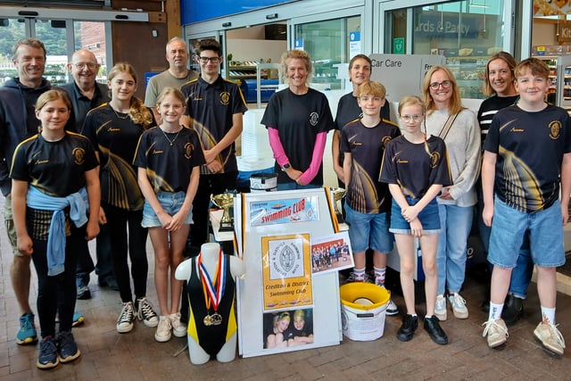 Crediton and District Swimming Club members packed bags
