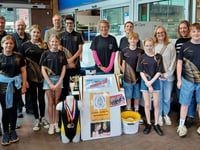 Crediton and District Swimming Club members packed bags
