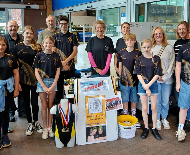 Crediton and District Swimming Club members packed bags
