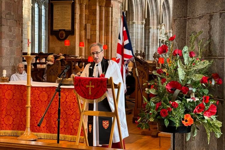 Rev Matthew Tregenza during the service at Crediton Parish Church. AQ 7286