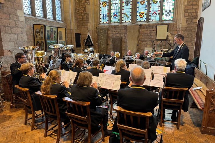 Crediton Town Band playing for the Church Service.  AQ 7274
