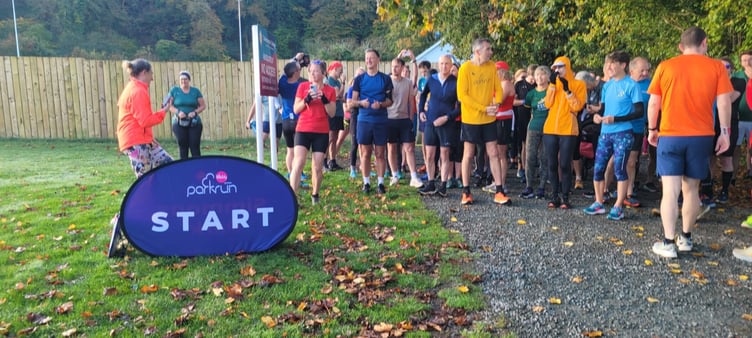 The start of the first parkrun in Okehampton