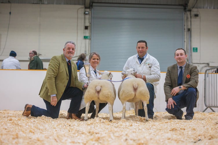 Agrifest Supreme Champion pair of Texel Lambs - Mr Robert Garth and Sarah Priestly.
