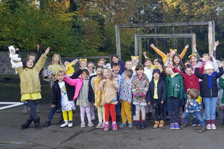 Children at Yeoford School raised more than £100 for Children in Need.