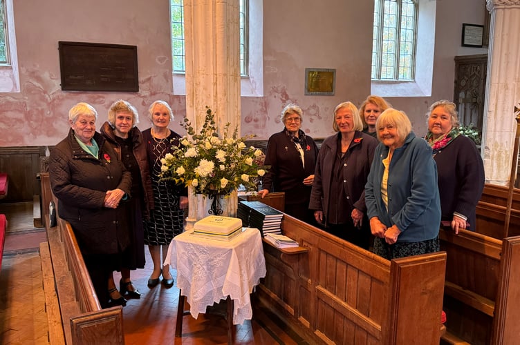Colebrooke MU members with President Valerie Pennington, third left. AQ 7101