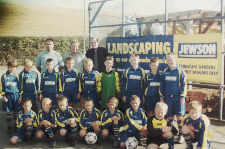 Crediton Youth FC Under 10's received new kit sponsored by Jewson's in September 2003. DSC00707