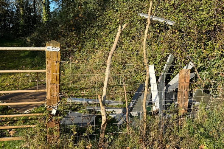 The insulation boarding flytipped in Hookway Lane, near Crediton.  AQ 8053