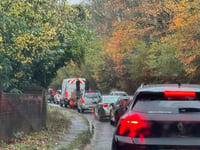 Storm Bert: Branch landed on car bonnet near Crediton
