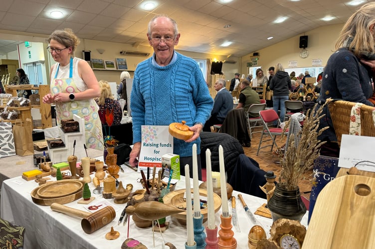 Ian Carpenter made wooden crafted items and resin pens which he sold in aid of Hospiscare.  AQ 7884
