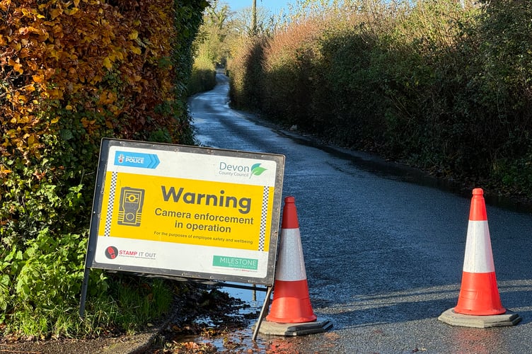 One of the Roadworks Camera Enforcement signs.  AQ 8583
