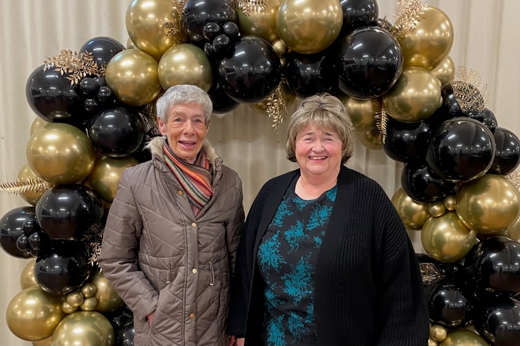 Morrisons Community Champion Hazel Evely, right, with friend Diane Hammett (Will Goddard, Crediton Courier)