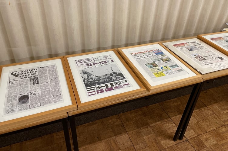 The first edition of the Crediton Courier, left, and subsequent issues throughout the years (Will Goddard, Crediton Courier)