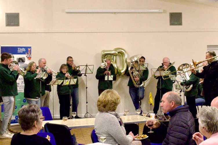Crediton Town Band performing at the event
