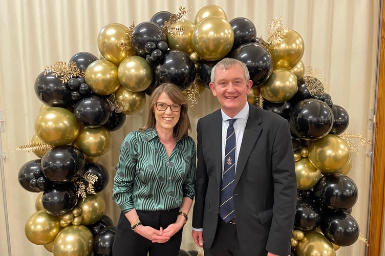 QE Headteacher Paula Smith with Editor Alan Quick