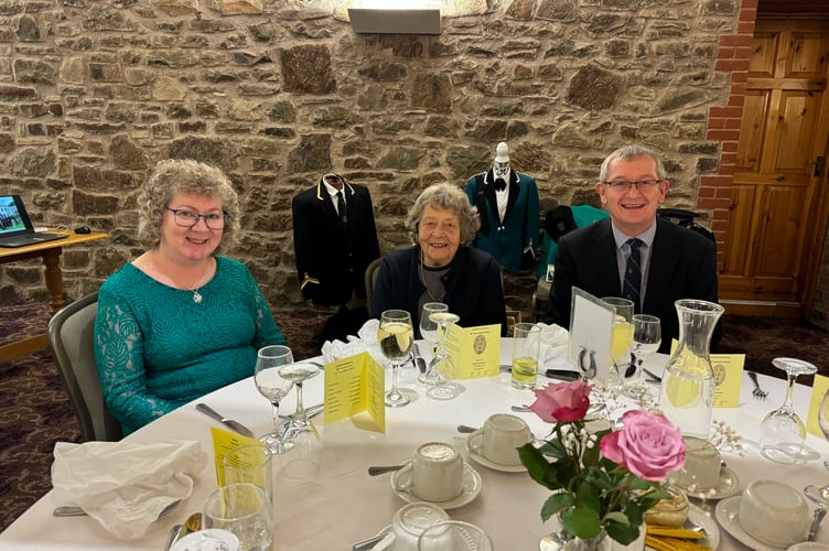 Guests at the dinner, from left, Carol Furze, Wendy Quick and Alan Quick.  AQ 7715
