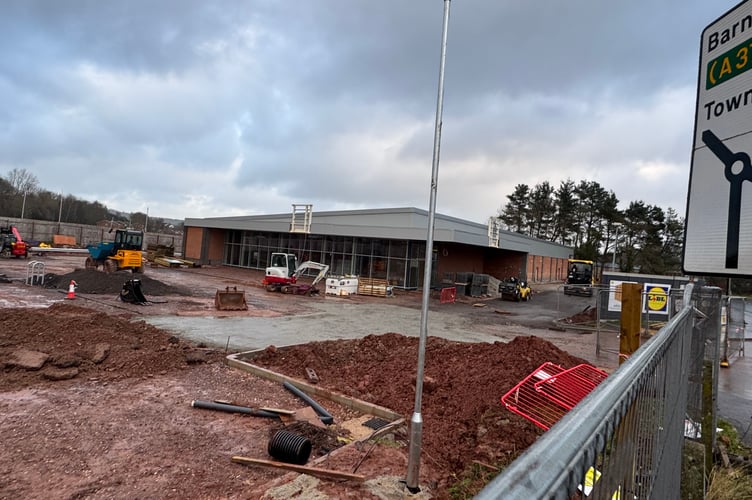 The car park is currently being built at the Crediton Lidl store site. AQ 9442