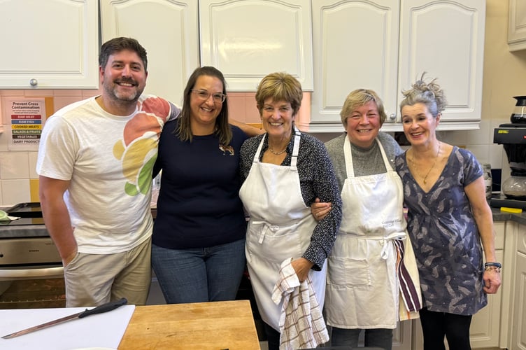 The catering staff volunteers for the Winter Fair.  AQ 8352
