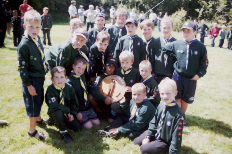 Sandford Cub Scouts won the Ibbotson shield for camp inspection and general achievements at the Mid Devon Cubs camp in July 2002. DSC01270