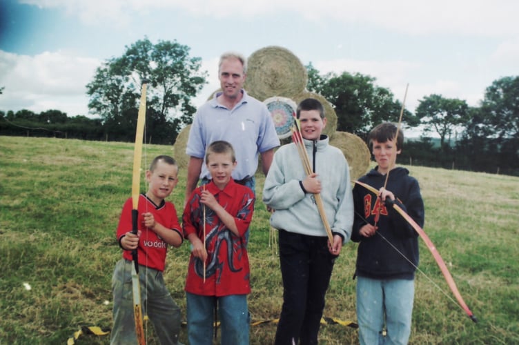 'Have a go' at archery was on offer at Coldridge Fete in July 2002. DSC01100