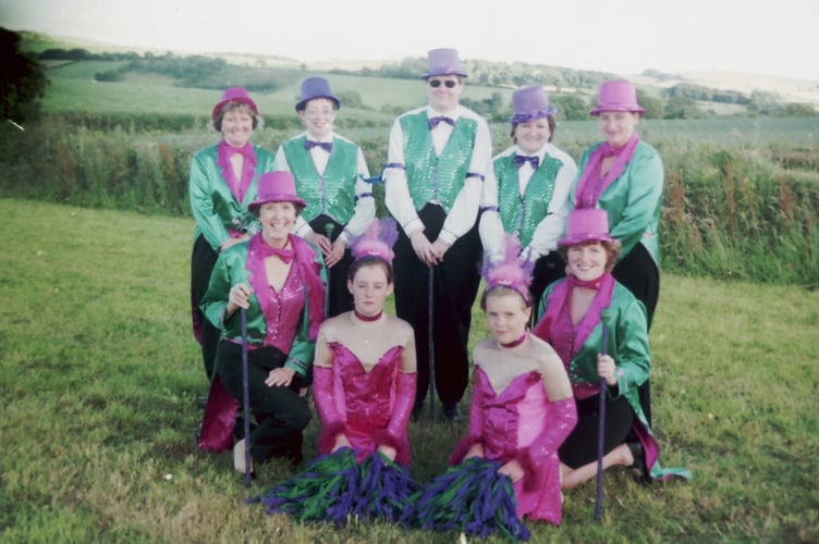 Members of Bandits Carnival Club at Cheriton Fitzpaine Carnival in July 2002. DSC01225