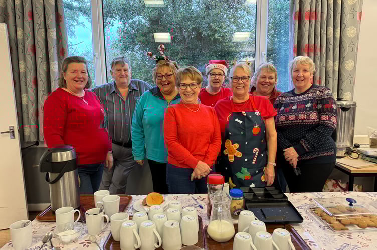 The volunteers who helped in the kitchen and served food at Bow Christmas Market. AQ 8341