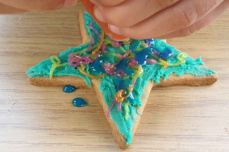 A decorated biscuit.