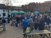 200 at Christmas Celebration in the Town Square
